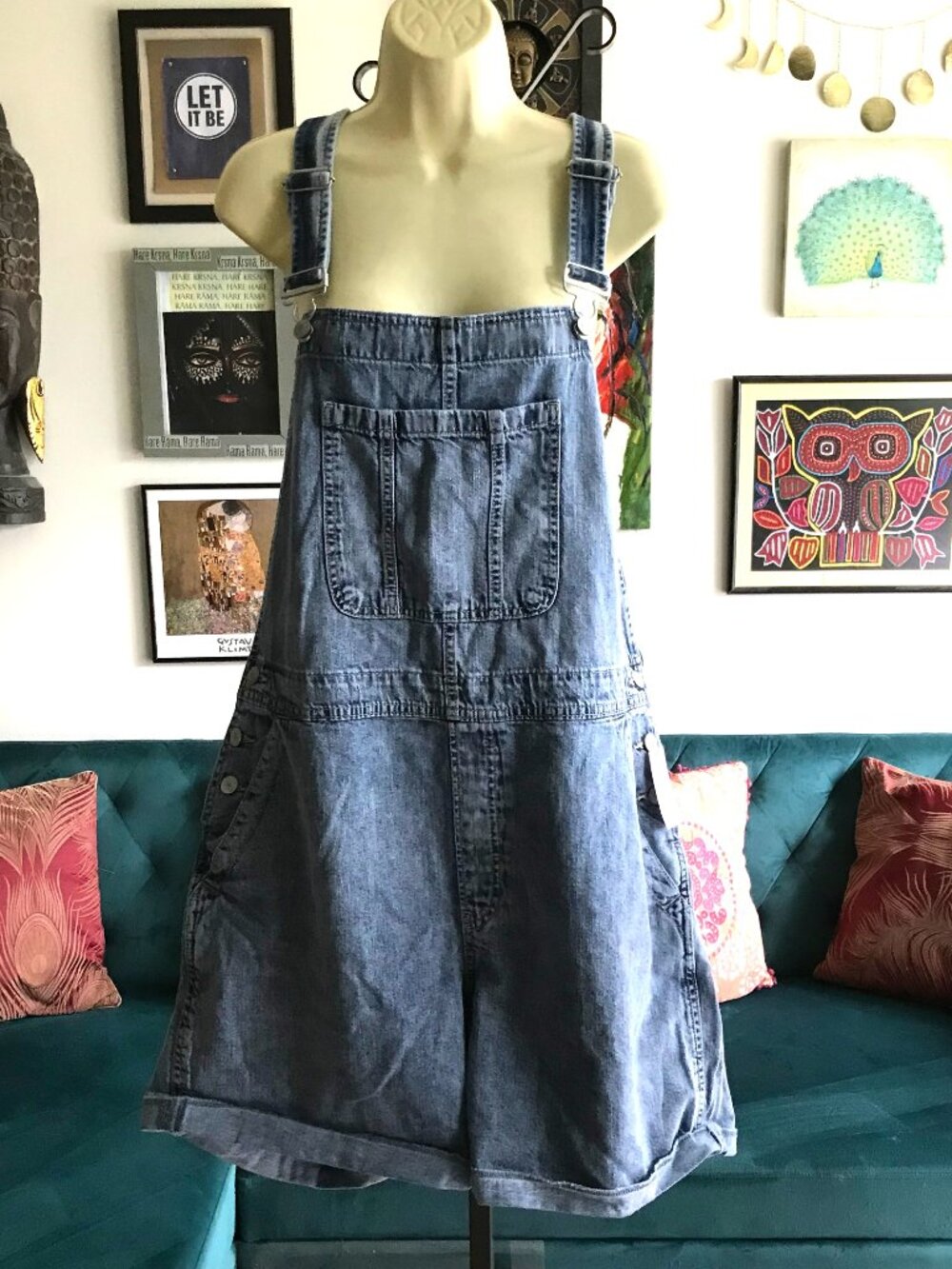 GAP size XL Blue Denim Shorts Shortalls Overalls NWT